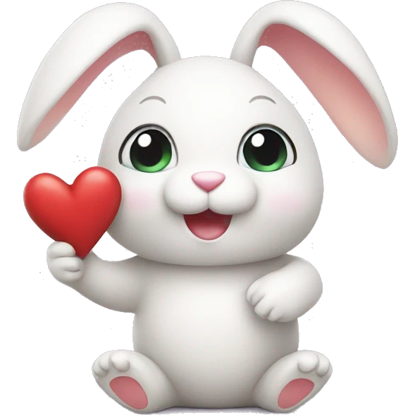 cute bunny toy with heart emoji