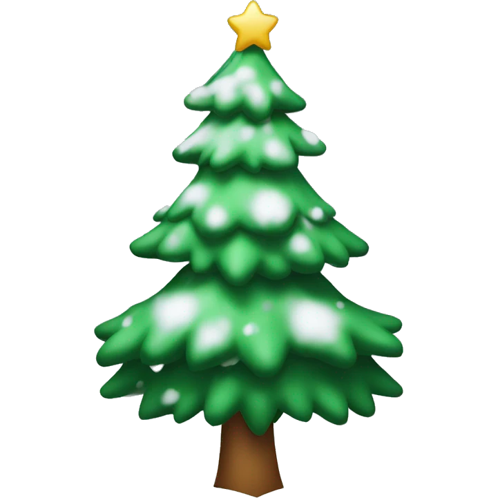 Christmas tree with snow emoji