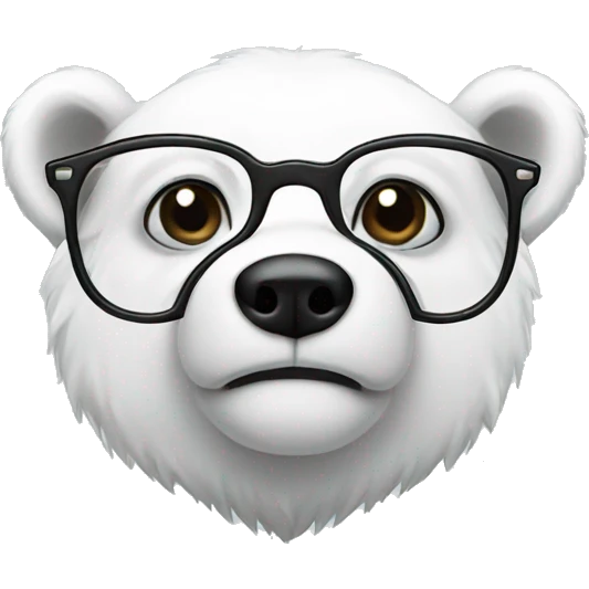 white bear with glasses emoji