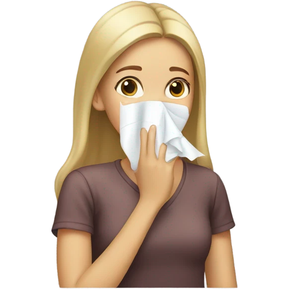 Girl blowing her nose emoji