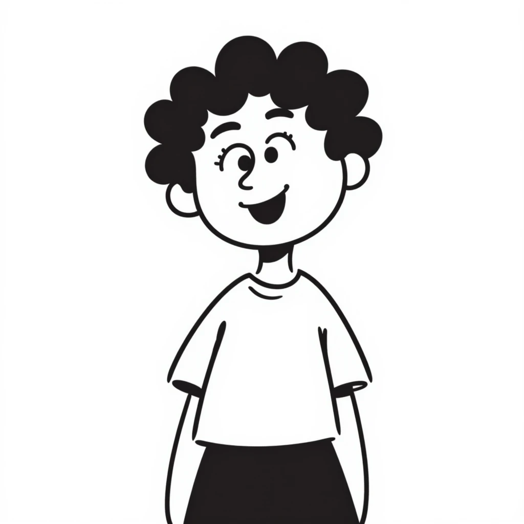 mixed-race girl with shaved curly black hair emoji