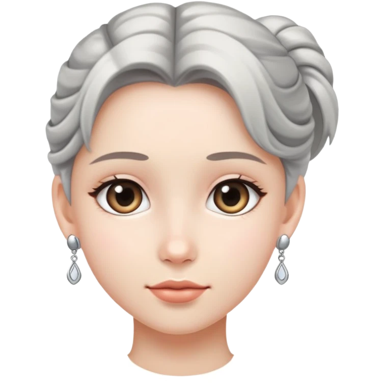 Silver earrings cute emoji
