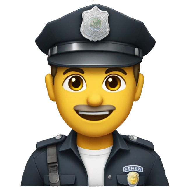 Criança com boina de policial emoji