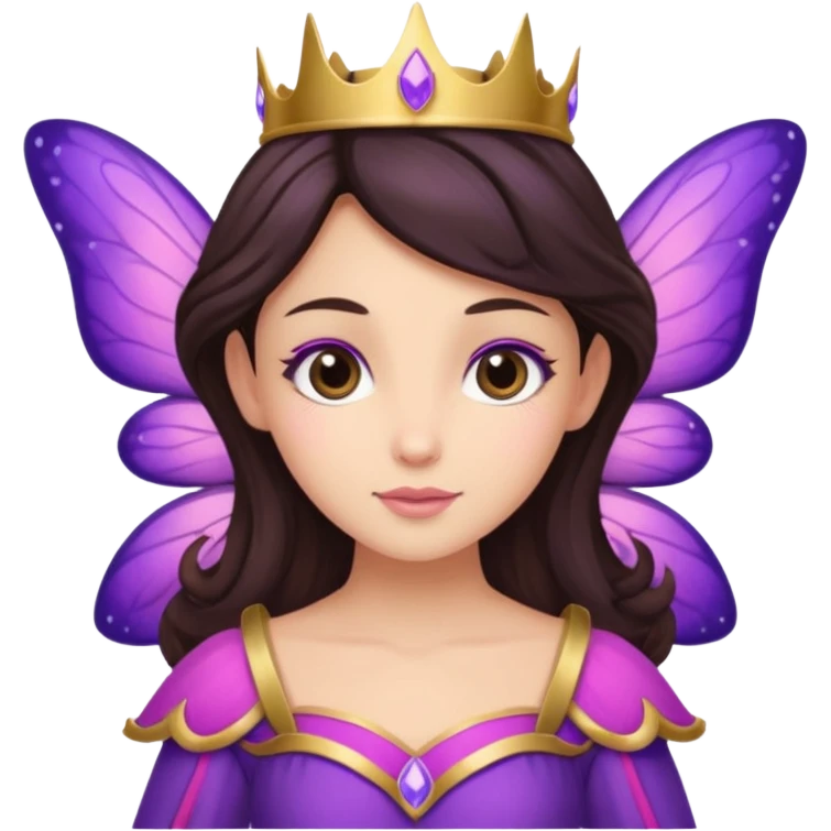 royal purple and pink buttery fairy brunette combined emoji