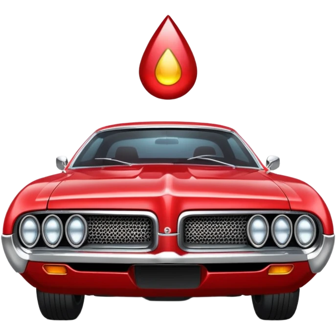 red ford torine from starsky and hutch with flashing teardrop light on top emoji