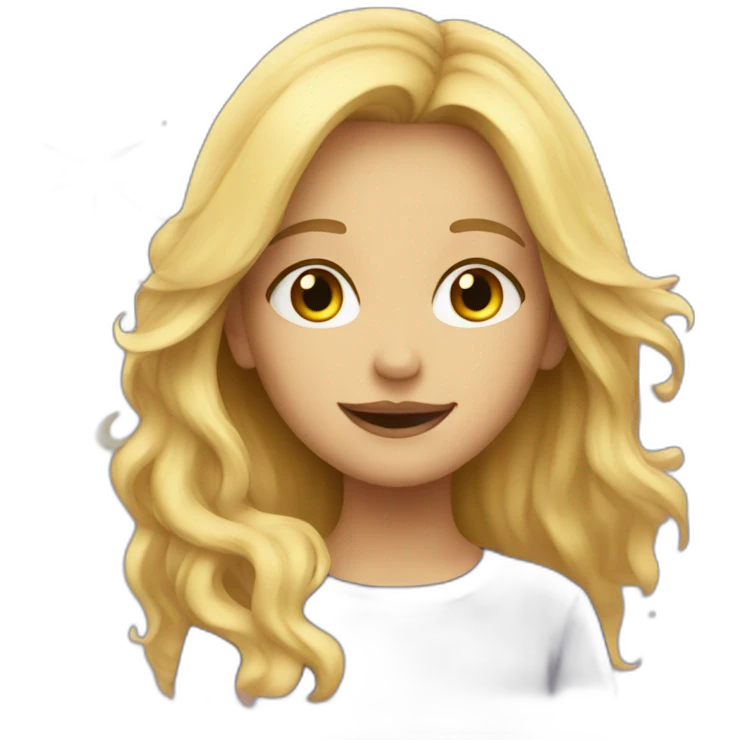 A blonde girl with universe emoji