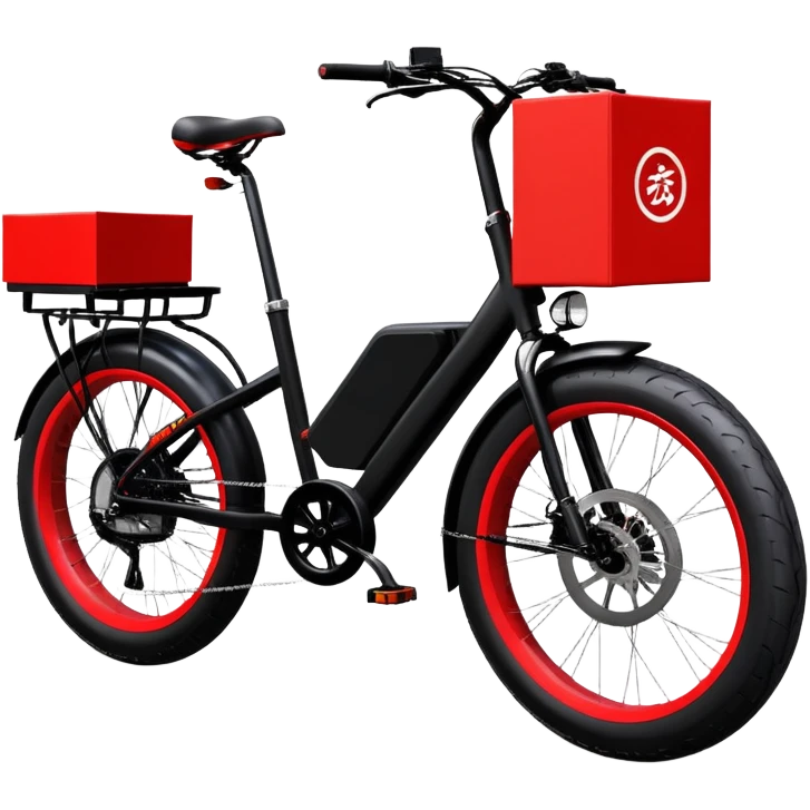 Chinese Monster class electric bicycle for couriers with large delivery box, thick tires, powerful motor emoji