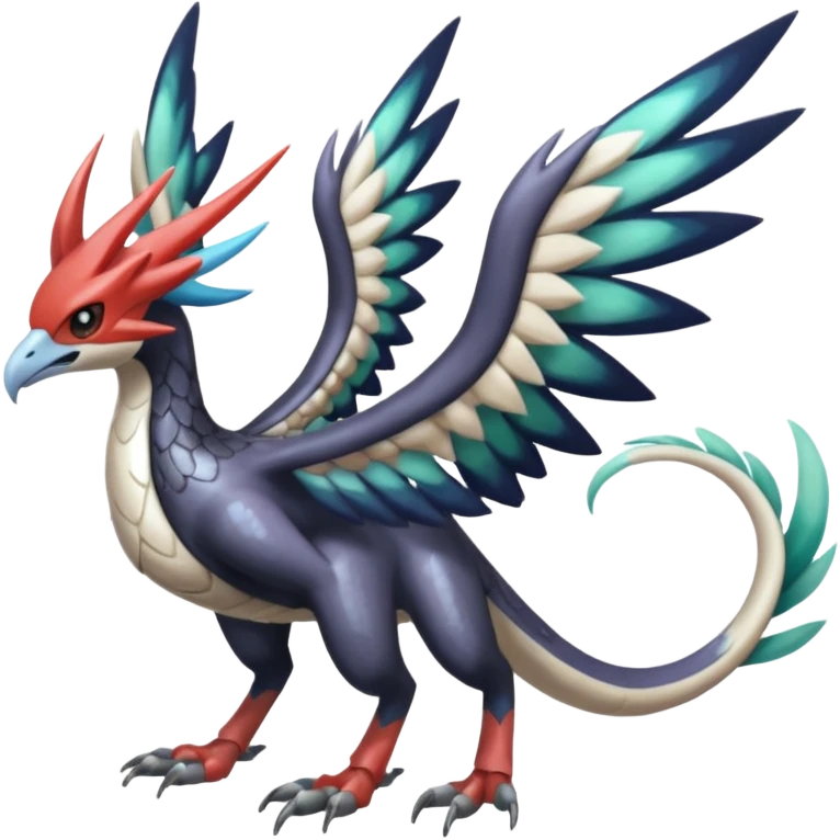 Trico-Dialga-Yveltal-Meloetta-Latias-Nargacuga-Noivern-hybrid-fusion-creature, full body emoji