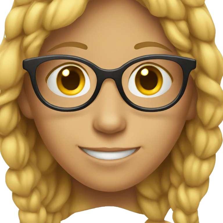 smiling girl in glasses emoji