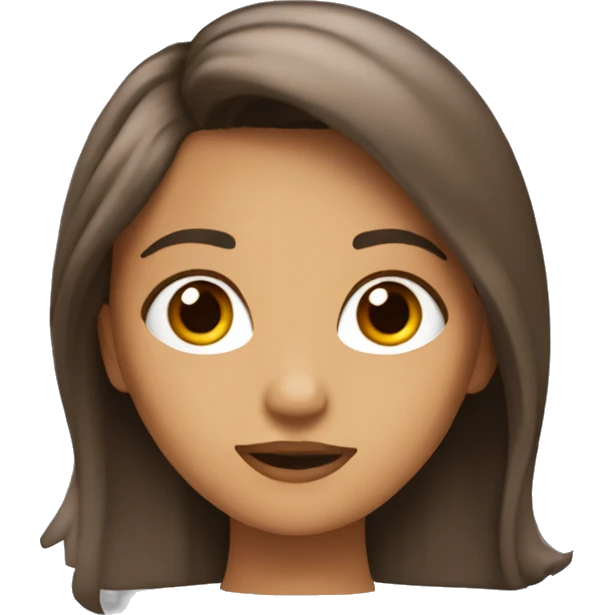 Una chica con el pelo marrón en el cine emoji