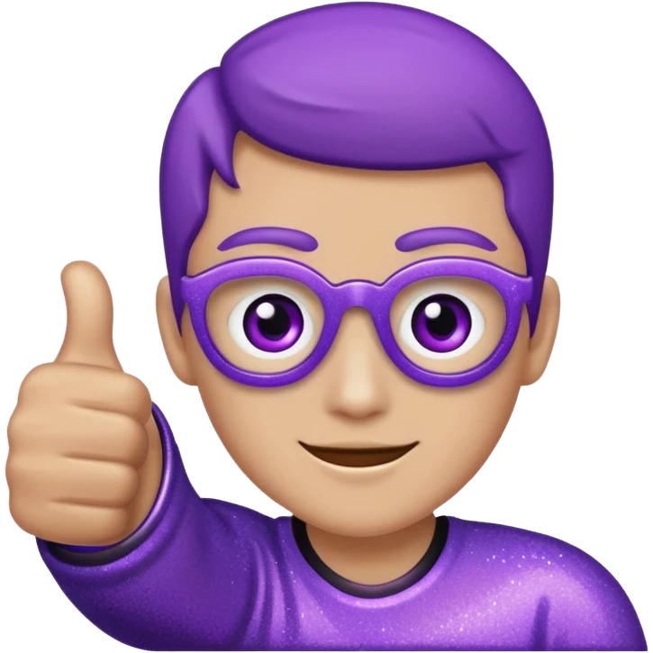 Glitter purple and cian thumbs up emoji