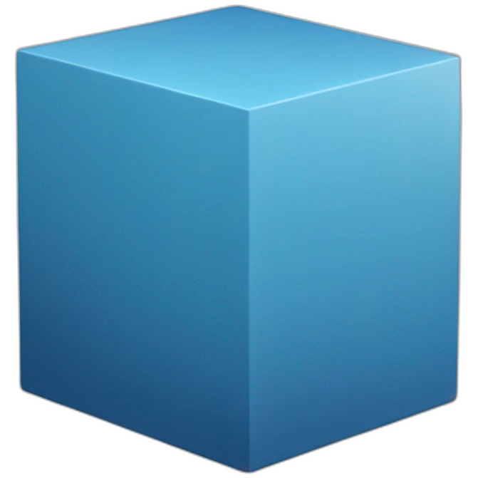 Light blue cube and on top of it dark blue part emoji