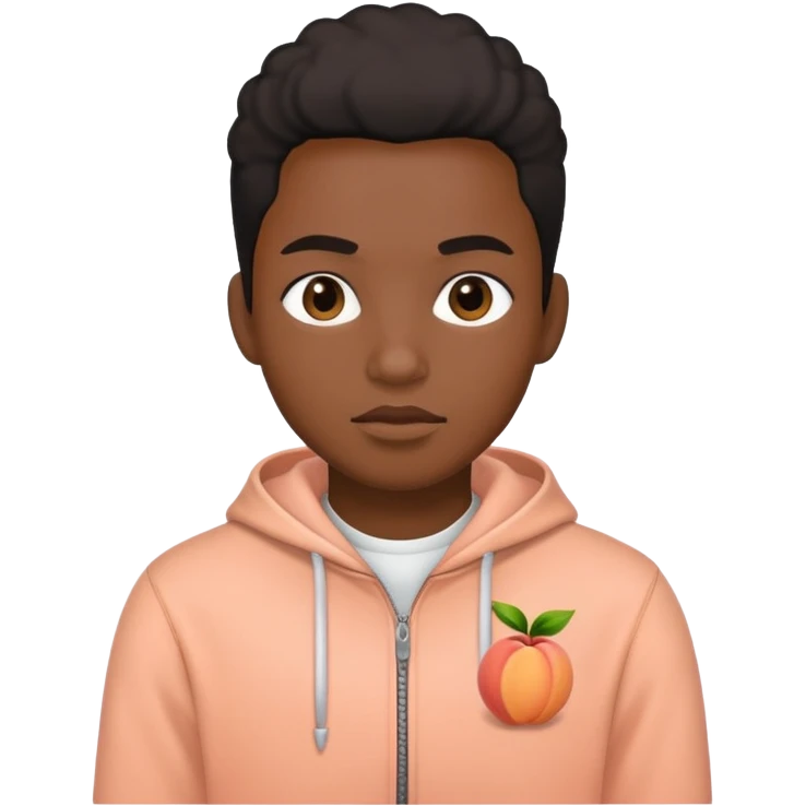 Black person wearing peach emoji