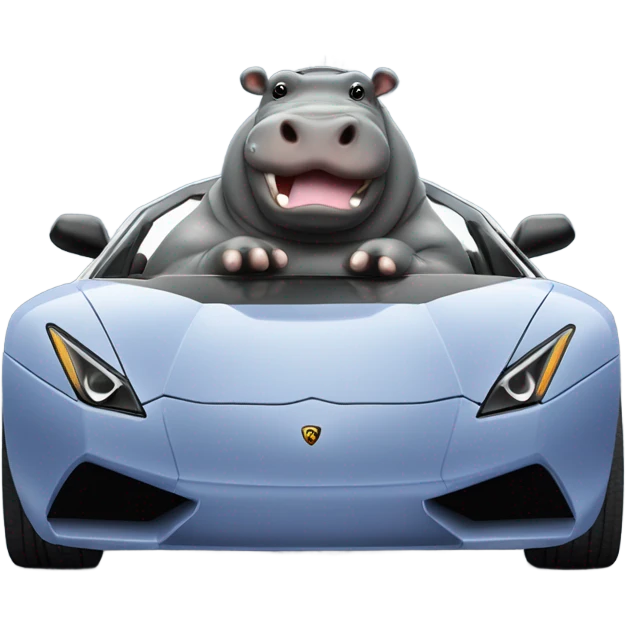 Hippo in a Lamborghini  emoji