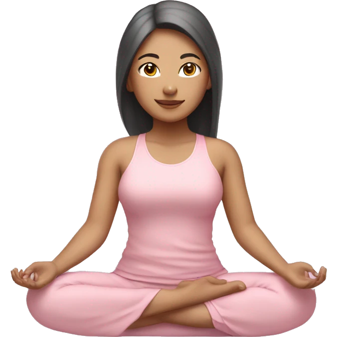 asian yoga girl light pink clothes  emoji