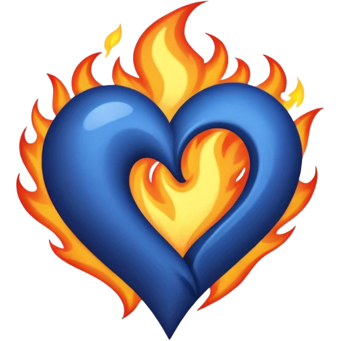 Lacivert alevli kalp emoji
