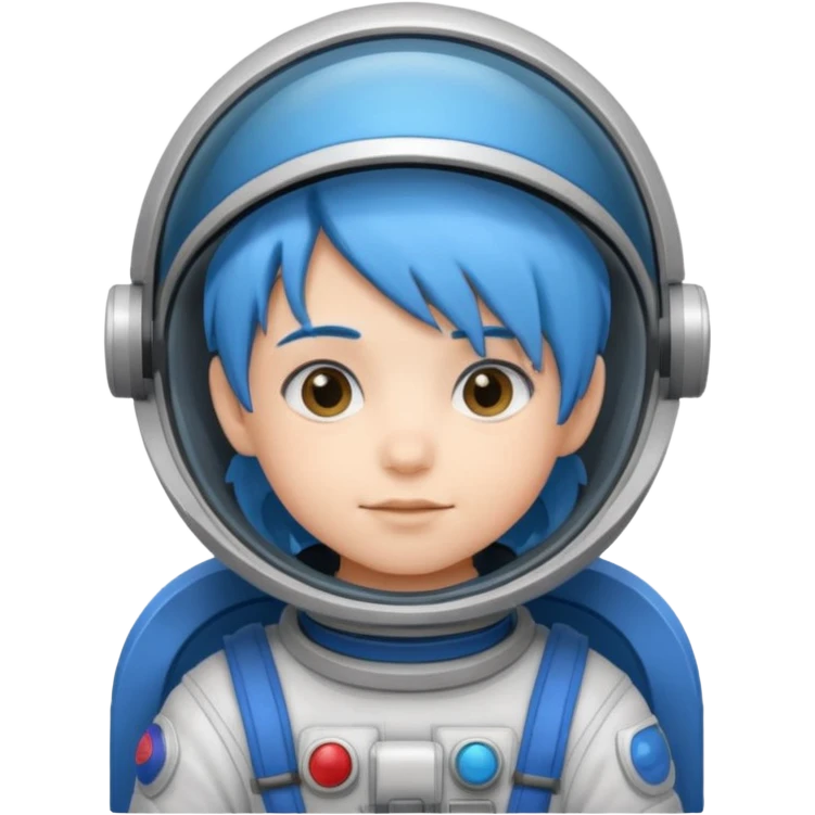 kid astronaut with blue hair emoji