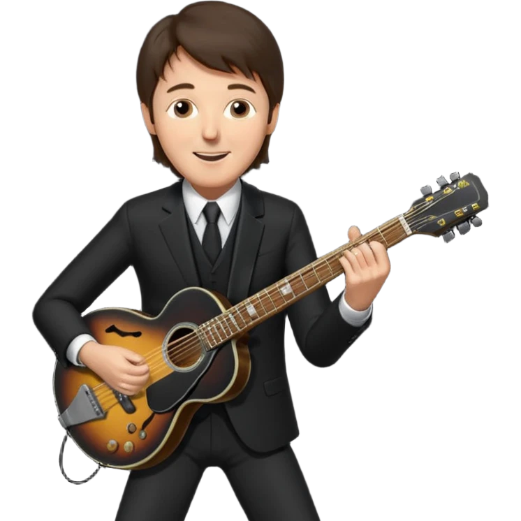 Paul McCartney playing guitar black suit emoji