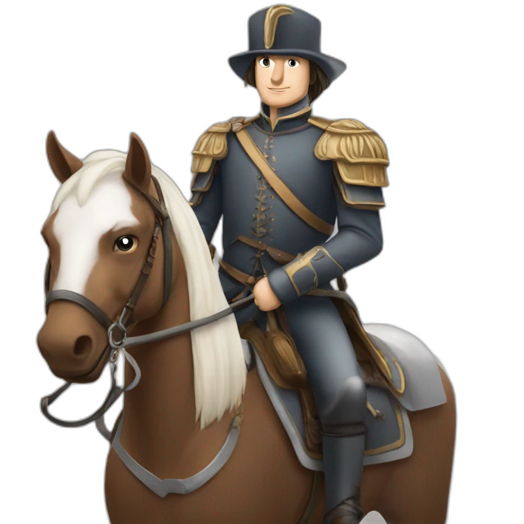 Une cavalière sur un cheval emoji