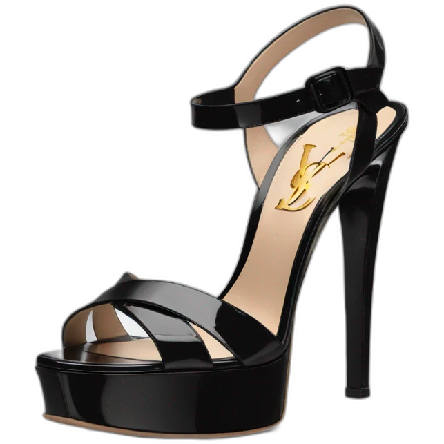 Ysl heel sandal TRIBUTE PLATFORM SANDAL black PATENT LEATHER emoji