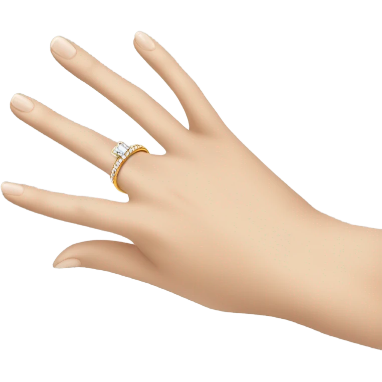 Wedding ring on hand emoji