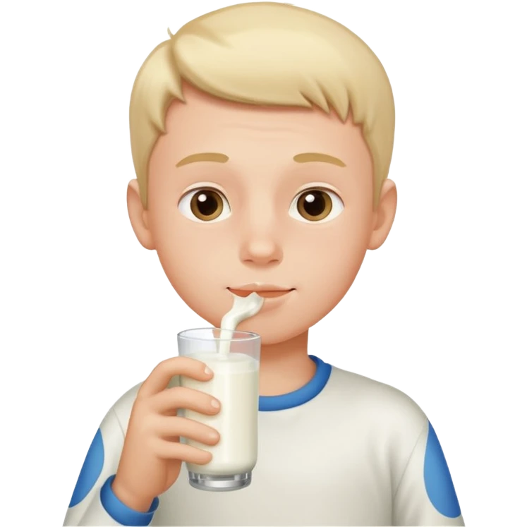 a boy drinking milk emoji