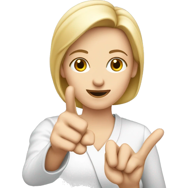 white woman hand pointing with index finger  emoji