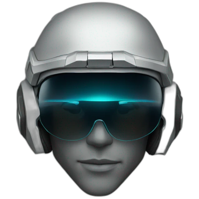 Halo helmet wearing black glasses emoji