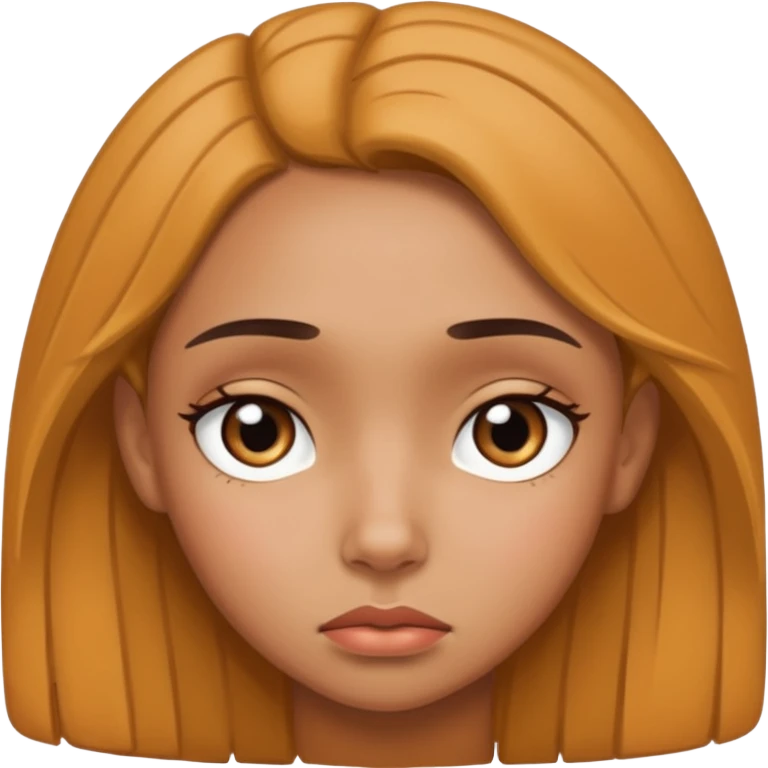 Pretty mixed girl with the sad face emoji
