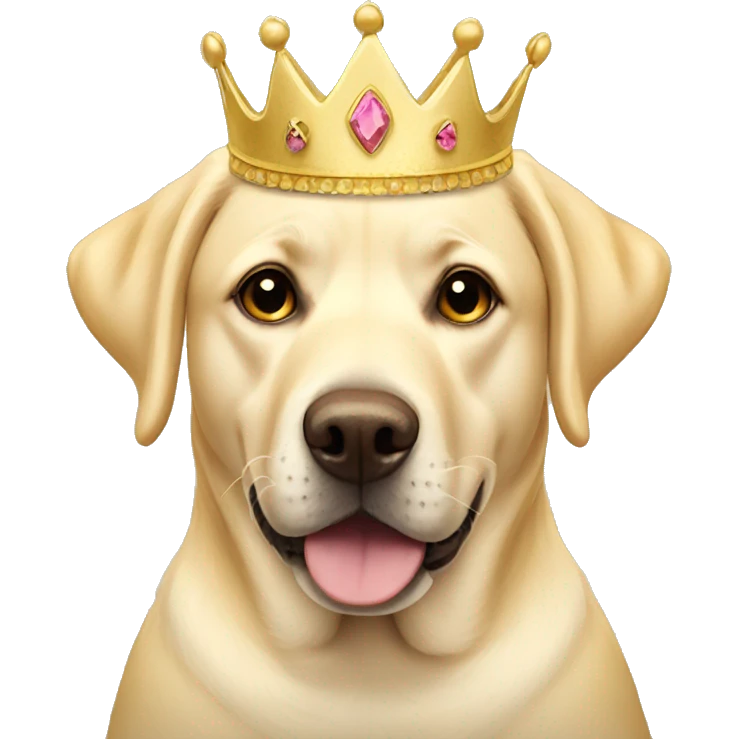 Yellow lab with a Princess crown emoji