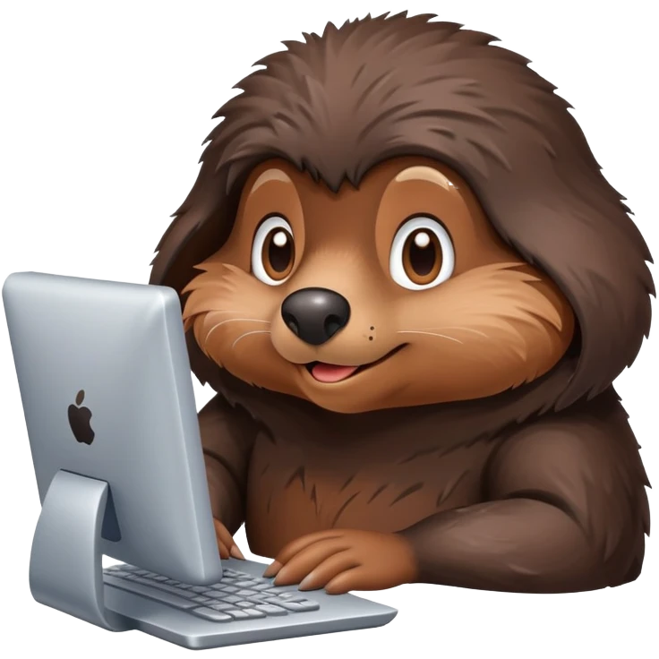 mole using a computer chat  emoji