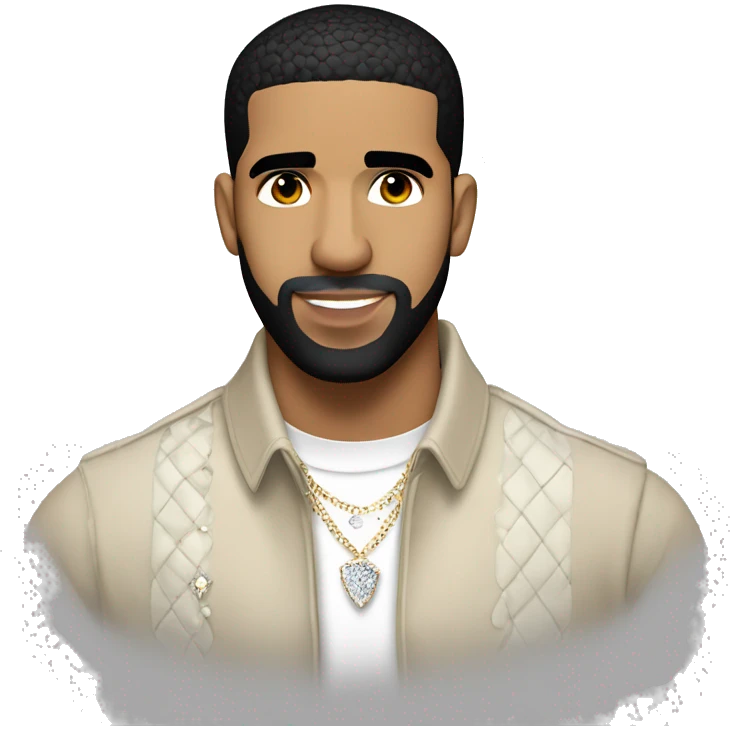 Iconic-style Candid Likeness Drake:

A suave figure with a clean-cut look, diamond studs, and a thoughtful expression. Known for his smooth charisma and introspective vibe, effortlessly blending style and emotion. emoji