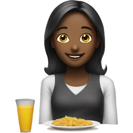smiling girls at a table emoji