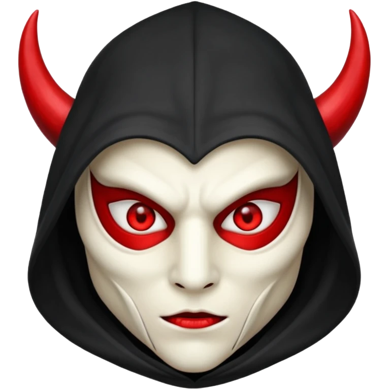 demon masqué avec une capuche emoji