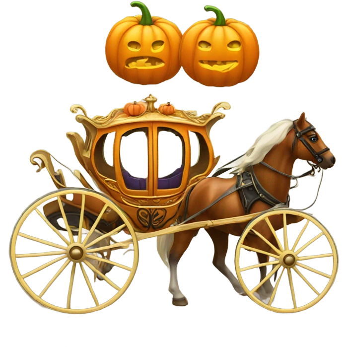 Carriage and pumpkin emoji