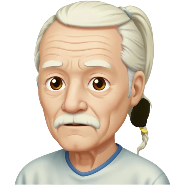 Old man with long white pony tail emoji