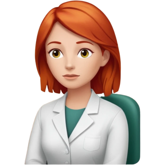 “Red-haired therapist in a calm, modern therapy room, attentively listening to a client, warm lighting, realistic style.” emoji