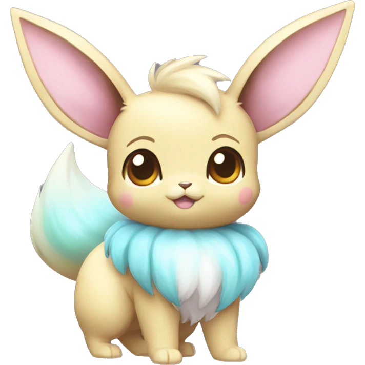 Kawaii Shiny Pastel Eevee Full Body emoji