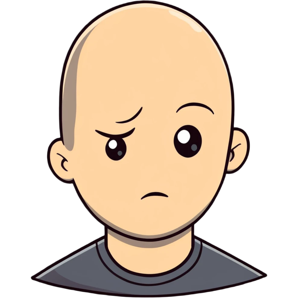 Bald person raising eyebrow  emoji
