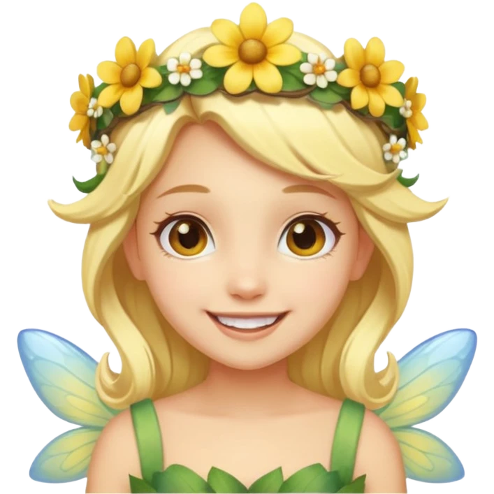 Cute Yellow skin fairy emoji