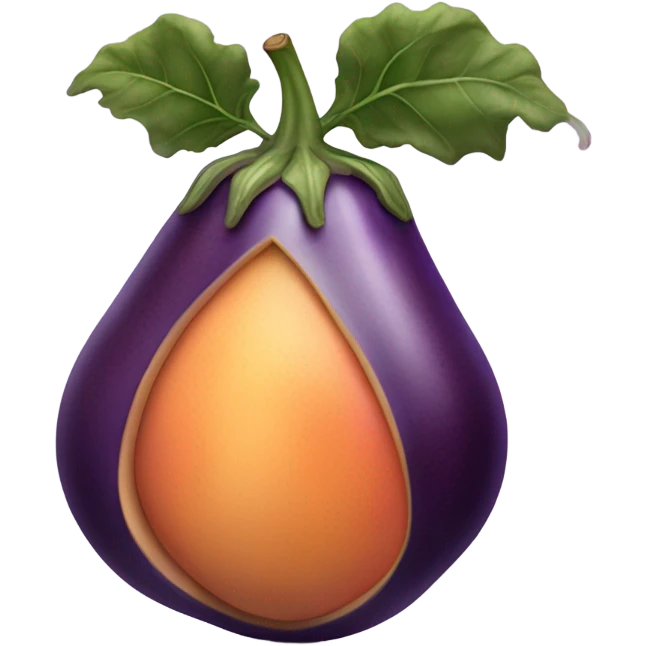 Eggplant inside open peach emoji