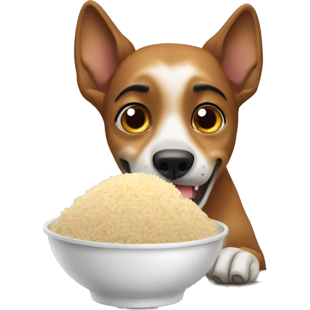 Guyanese dog eating rice emoji