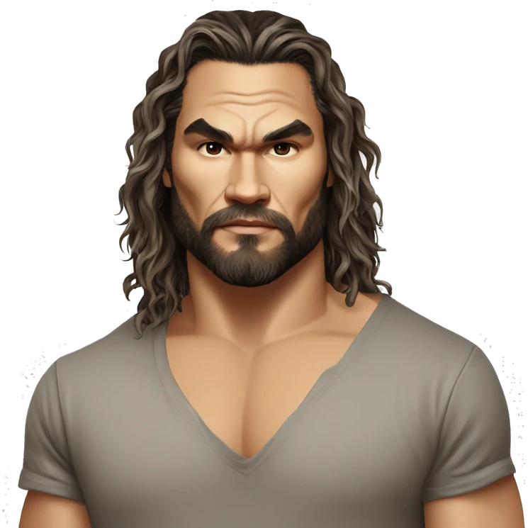 realistic jason momoa wearing tee emoji