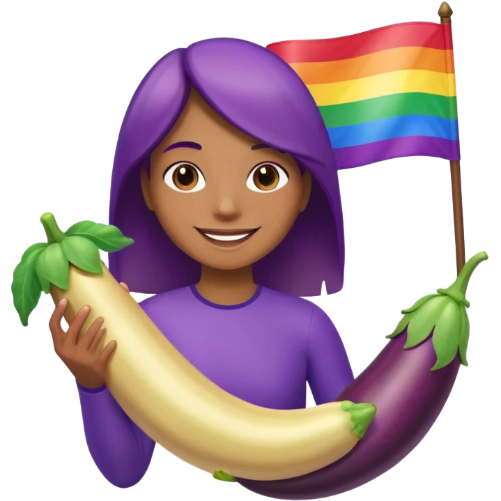 gay emoji with big egpplant emoji