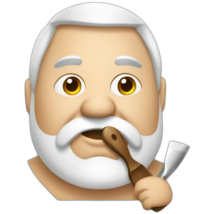 big fat man portuguese with trowel emoji