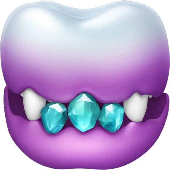 Teeth with gem stone on emoji