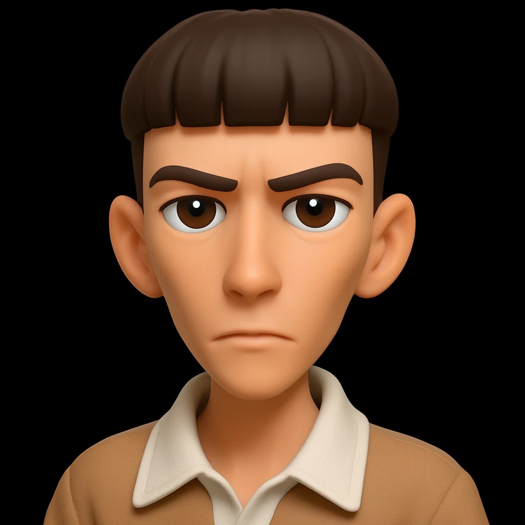 Make the image in 3d-emoji style, with a very thin and very confident face emoji