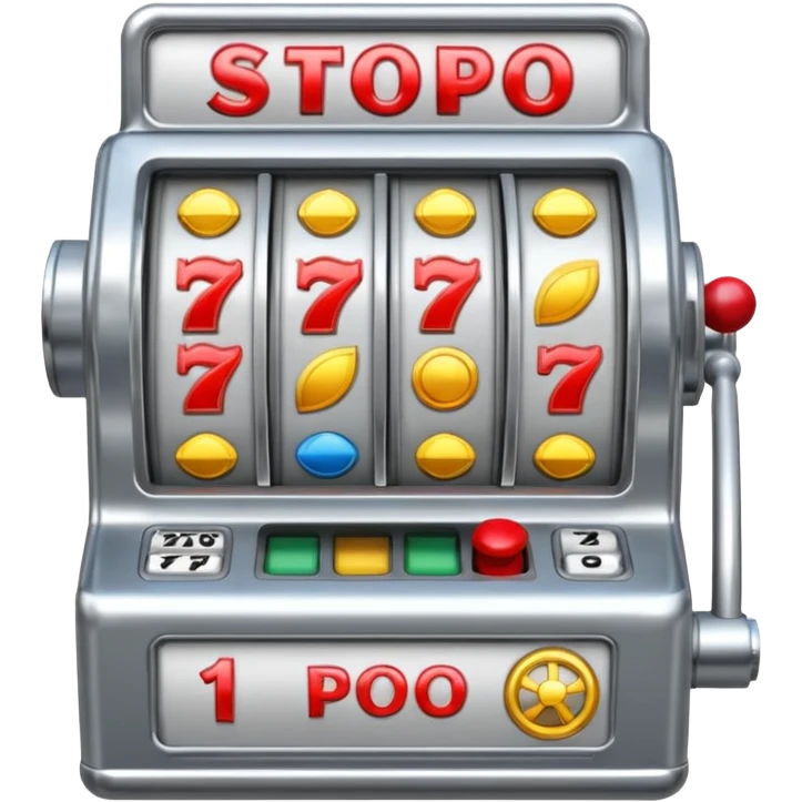 Slot machine, classic, 5 reels, the stop symbols are P-R-O-P-O emoji
