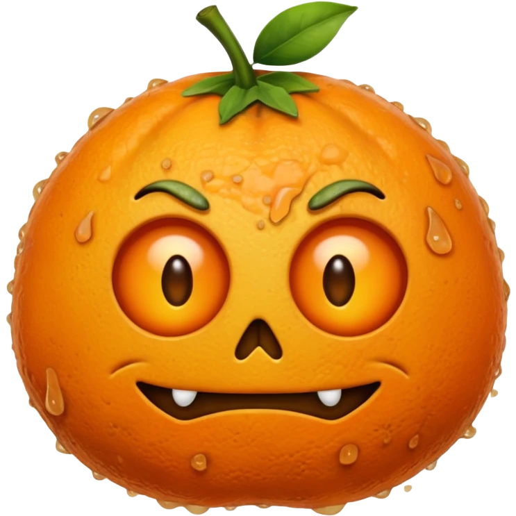 make the orange more scary and disgusting emoji