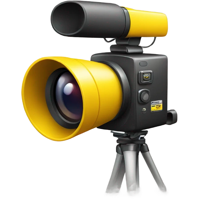 the yellow video camera looks in profile emoji